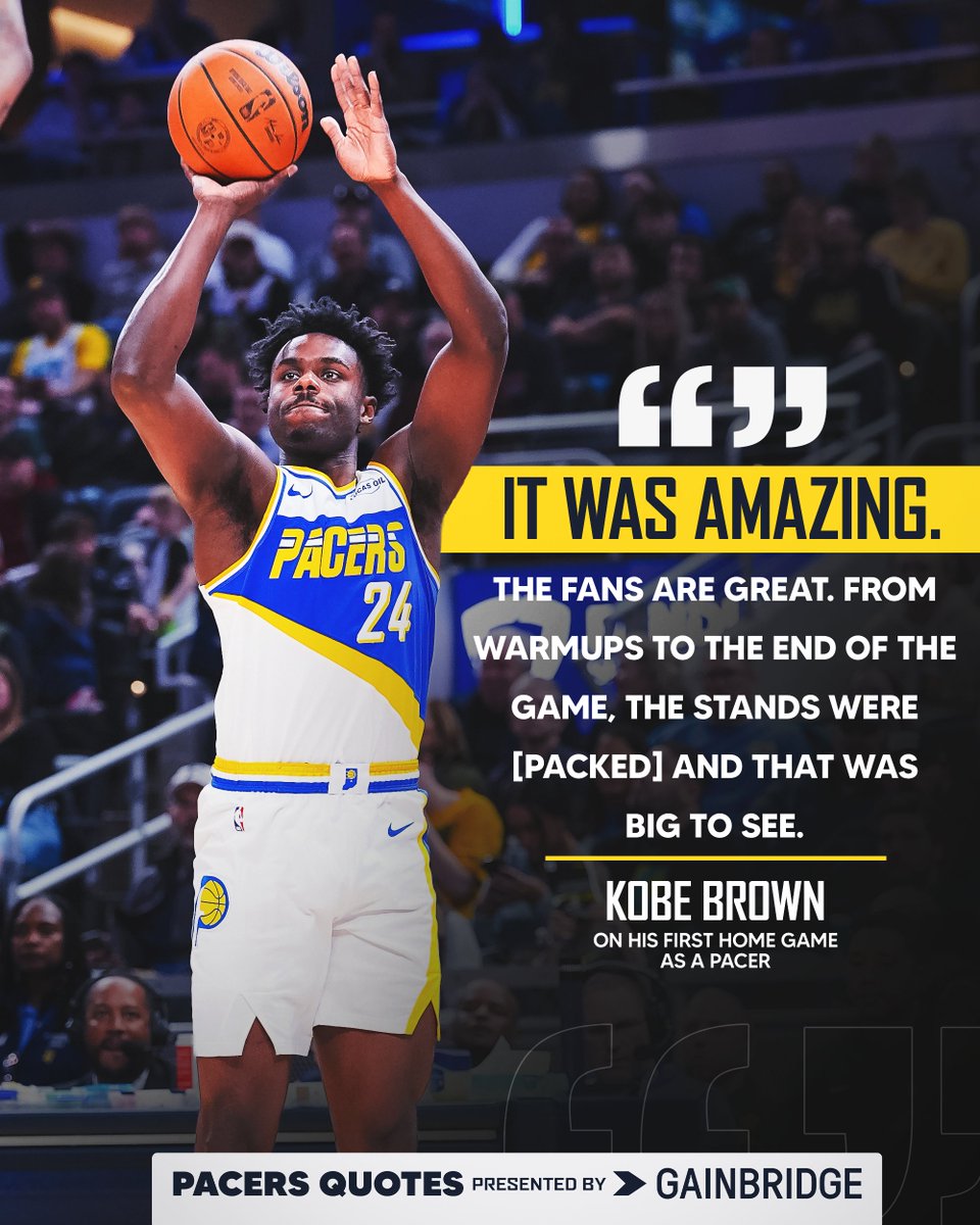 Kobe Brown on his first game in @GainbridgeFH 👏