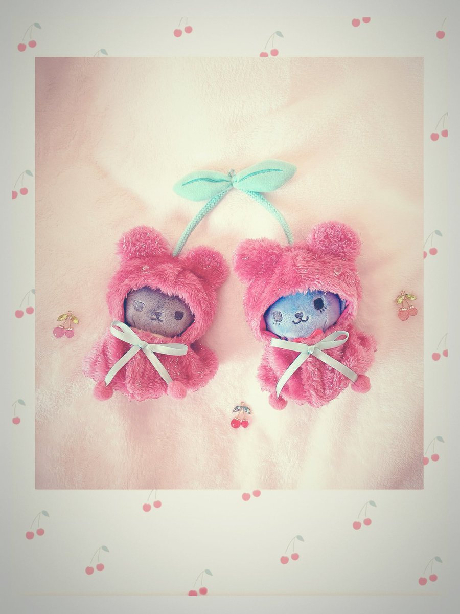 うちのこぎつね兄弟( ͈⩌ ·̫ ⩌ ͈ )( ⩌ ﻌ ⩌ )💙🖤 さくらんぼになる