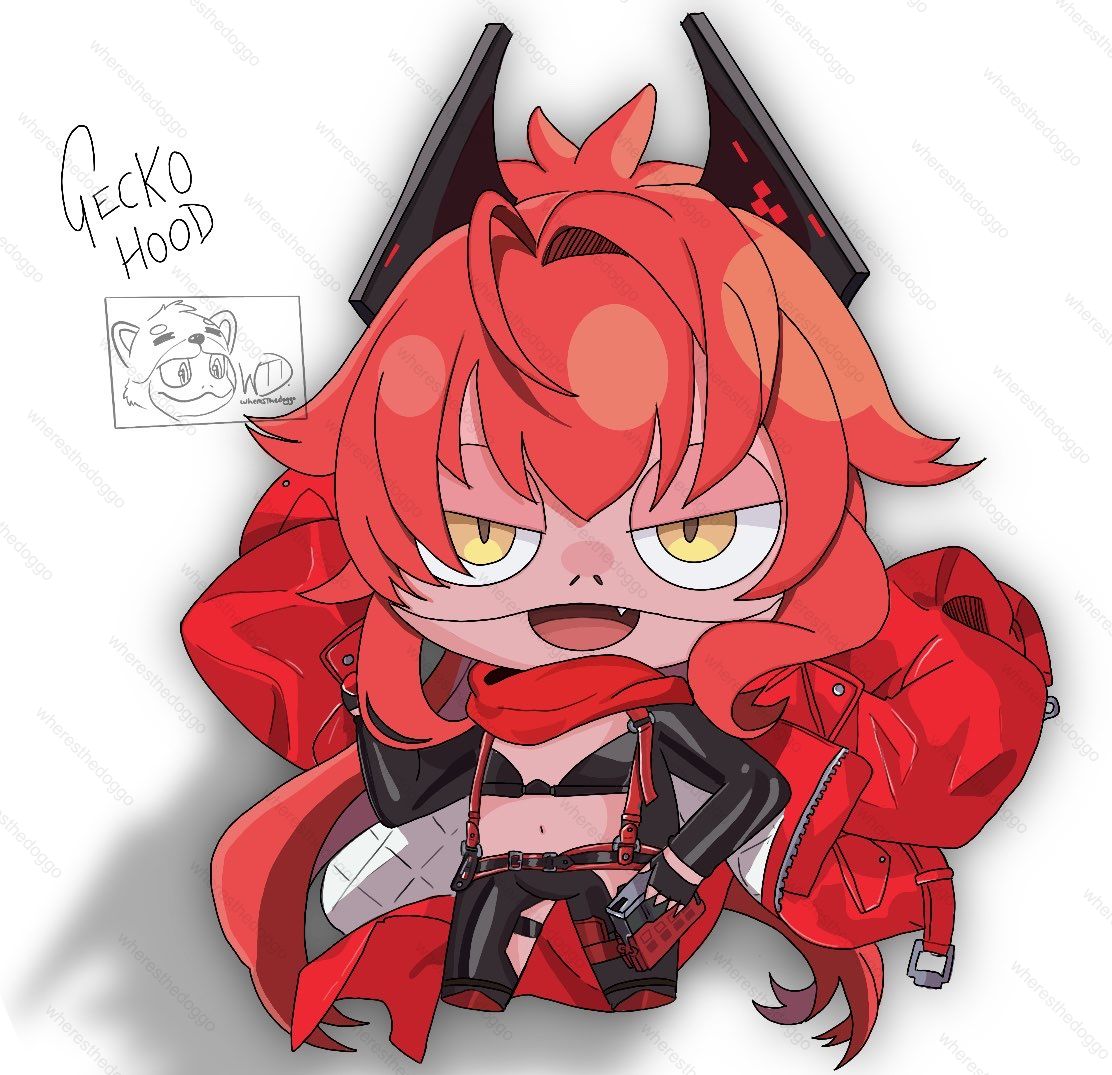 Gecko Hood: Red Hood x Zentreya's Gecko - Finally got this one finished after a little break from posting as things have been a little busier lately but this was the artwork I wanted to finish most 😋 #zentreart #nikke #zentreya #RedHood