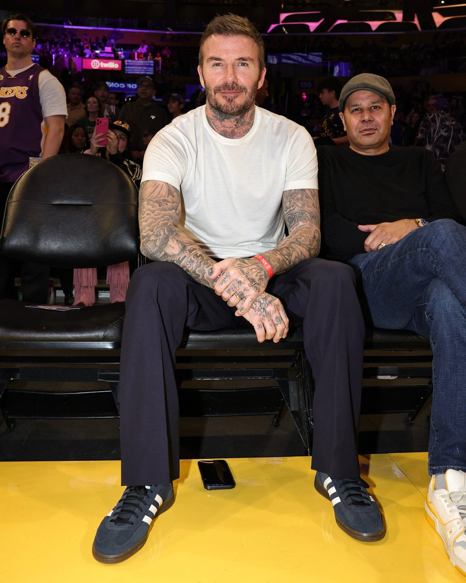 David Beckham courtside for CELTICS/LAKERS in LA! #NBACelebRow