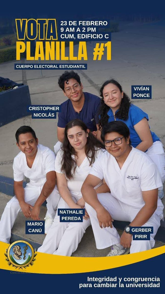 YoelDeLeon23's tweet photo. Estudiantes de Ciencias Químicas y Farmacia, Medicina, Odontología, Veterinaria y Zootecnia estás son las alternativas para las elecciones de mañana. https://t.co/niZTbbpC8W