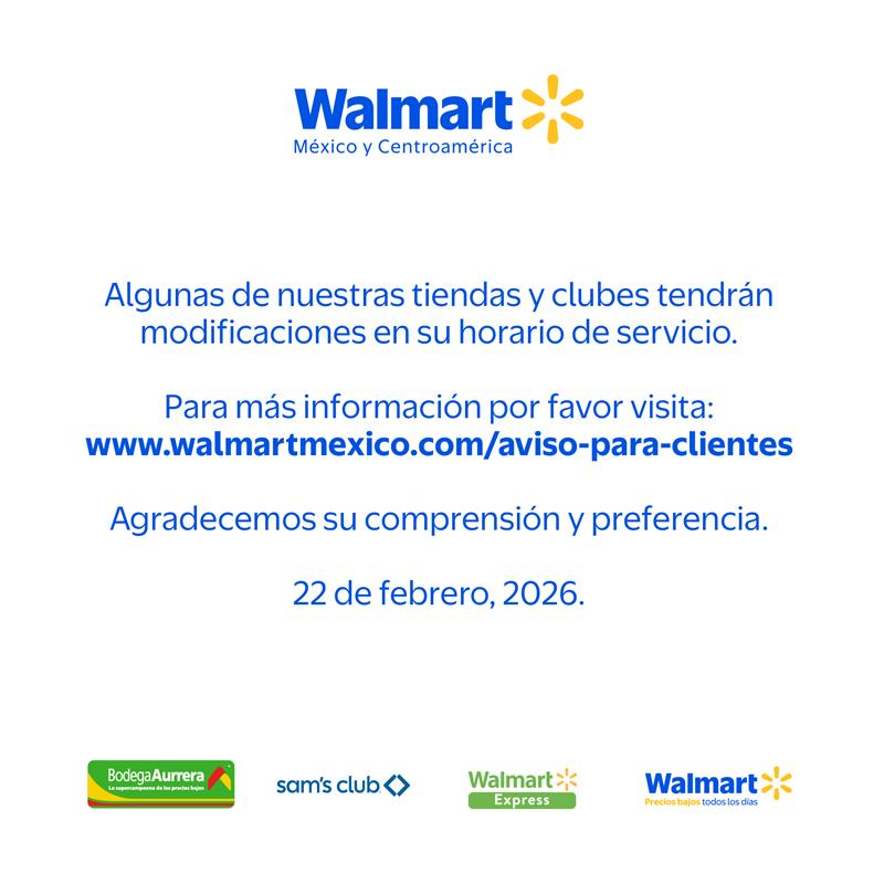 WalmartMXyCAM's tweet photo. Información importante sobre nuestra operación.
https://t.co/UBDw4T2Fdr https://t.co/uEwQjjnLG1