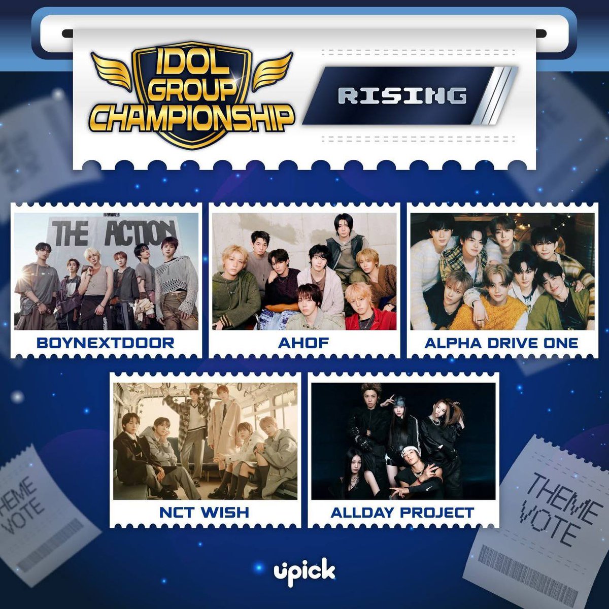 guranggangahof's tweet photo. AHOF is officially part of the lineup for the Idol Group Championship 👑

Start Date: FEBRUARY 23 12PM KST 
App: UPICK
Category: RISING 

#ahof_official 
#AHOF https://t.co/RaCTgGBcoN