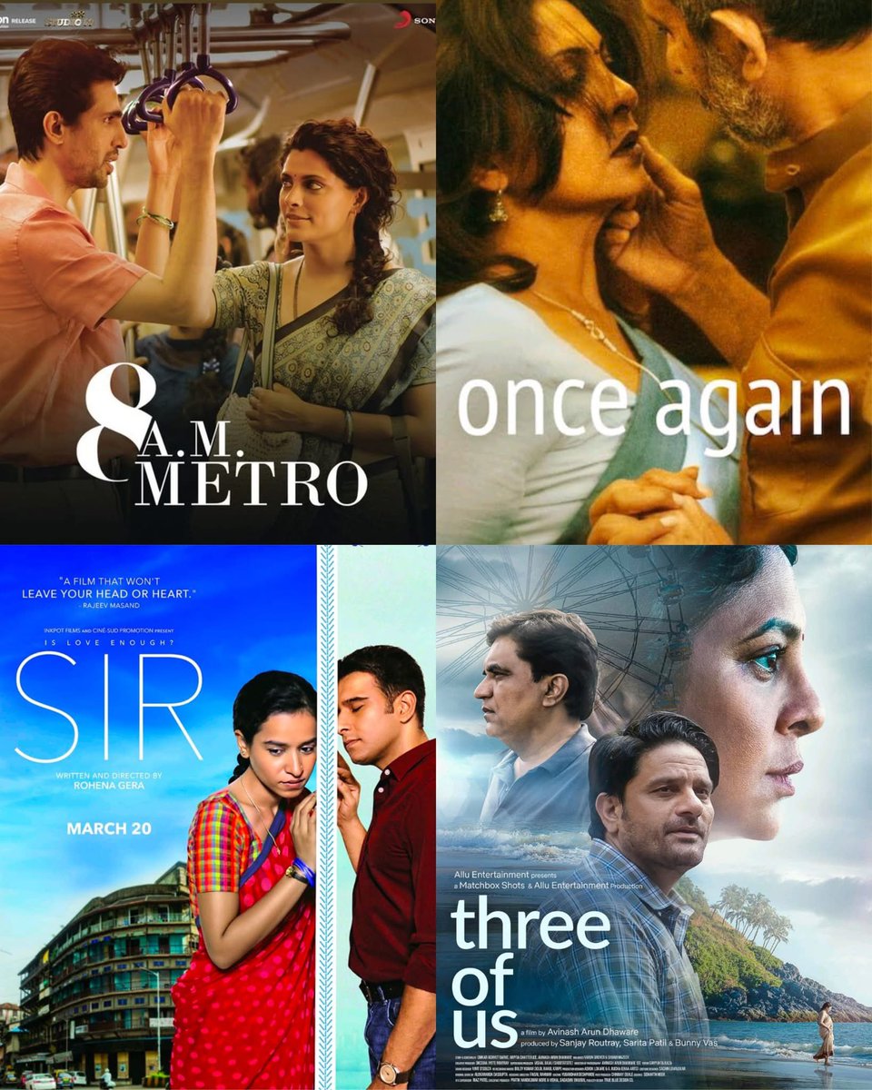 Chrissuccess's tweet image. Underrated Bollywood Relationship Drama Films🍿

#8amMetro (2023) - SonyLIV
#OnceAgain (2018) - Netflix
#Sir (2018) - Netflix
#ThreeOfUs (2023) - Netflix