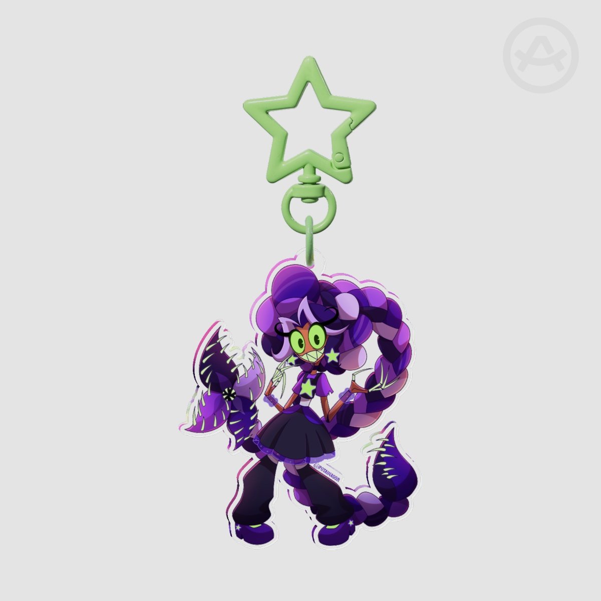 Lily Lovebraids x Hazbin Hotel style keychain is now available at