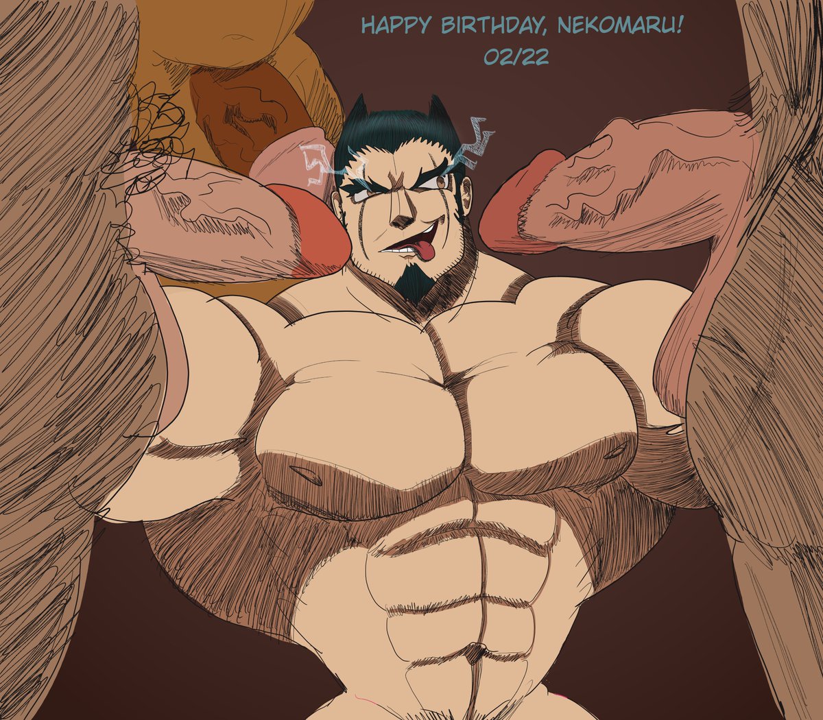 happy birthday, Nekomaru! #nsfw #r34 #nekomarunidai #muscle #nsfwtwt #danganronpa