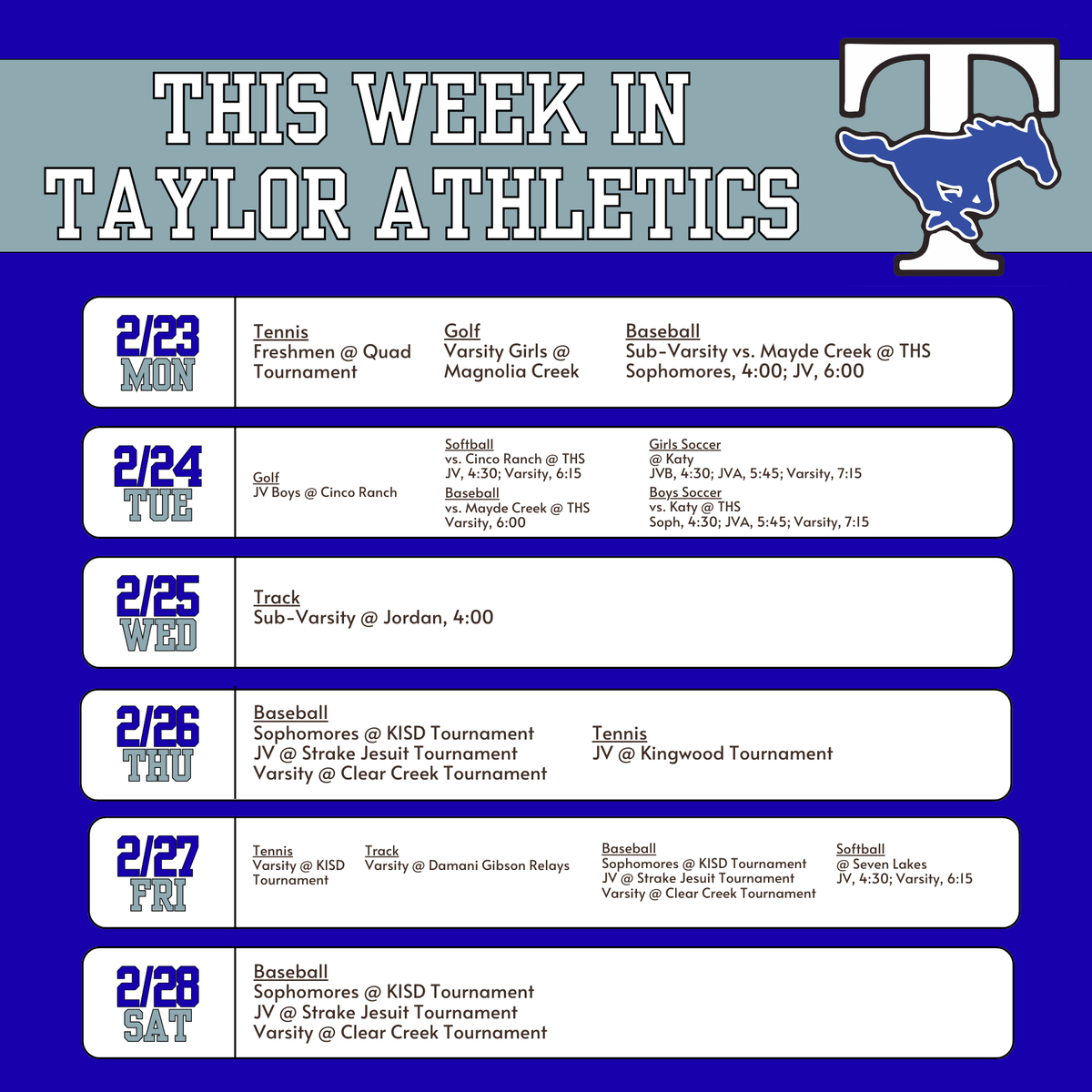 Taylor Athletics (Katy ISD) tweet media