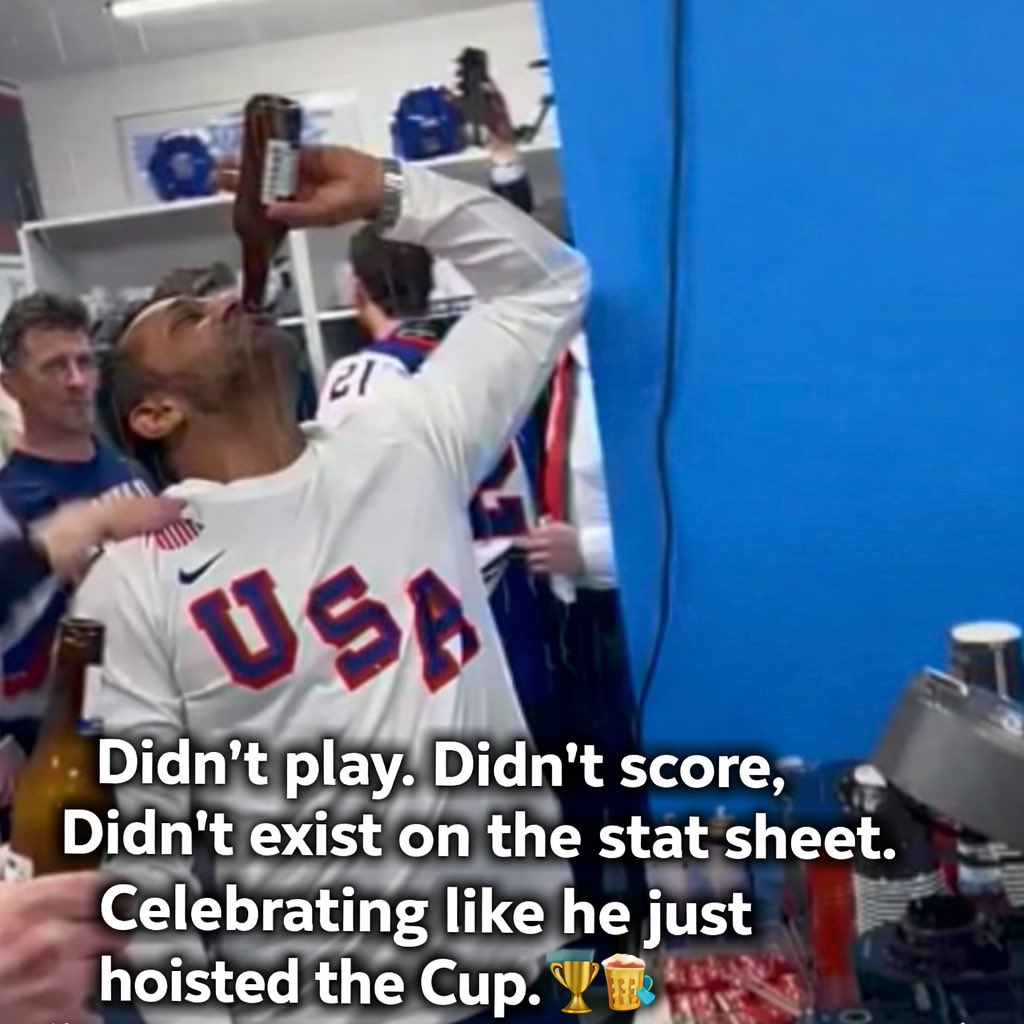 DuffTyler's tweet image. Nothing screams “serious public official” like cosplaying a champion. #KashPatel didn’t play, didn’t coach, didn’t contribute - just showed up to act like he had everything to do with Team USA’s win. 
Turning someone else’s moment into your own is empty performative nonsense.