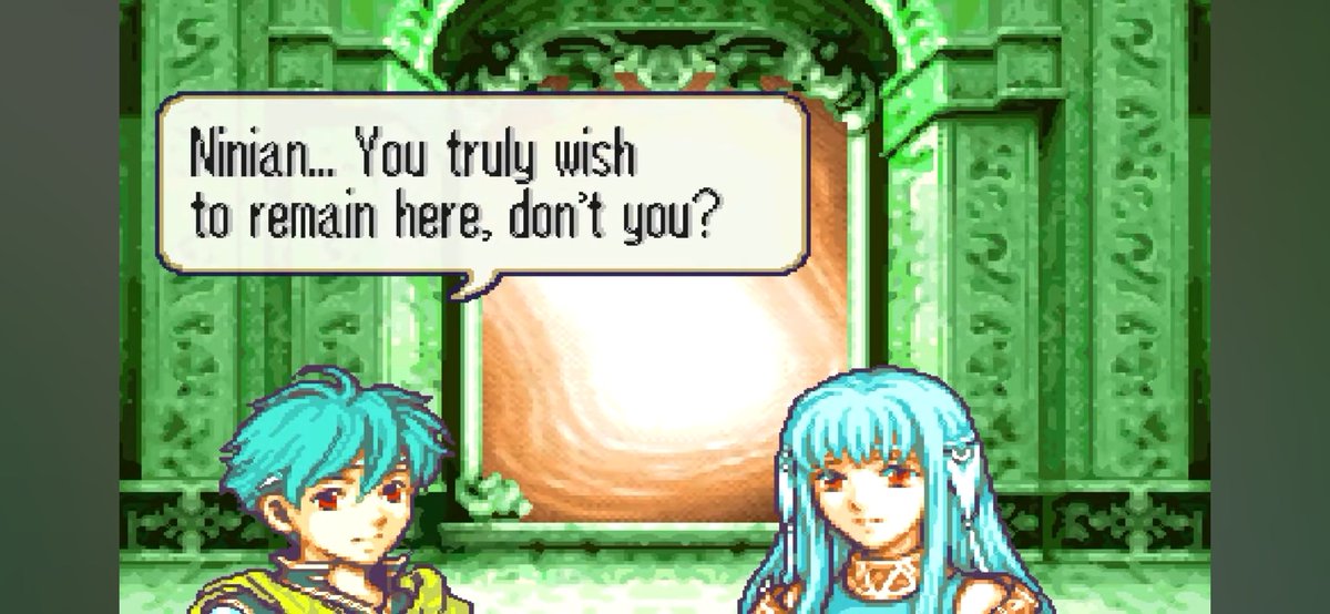 ChrisV2430's tweet photo. @krazieka2 Im pretty sure she died to illness since her strength never could returned to her but she knew that and decided to stay with Eliwood https://t.co/nJGmafqvBM