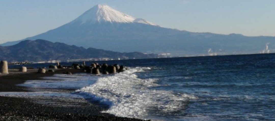 目の前に、ずっと富士山が海越し🌊に見えていたので、何回、撮影の為に