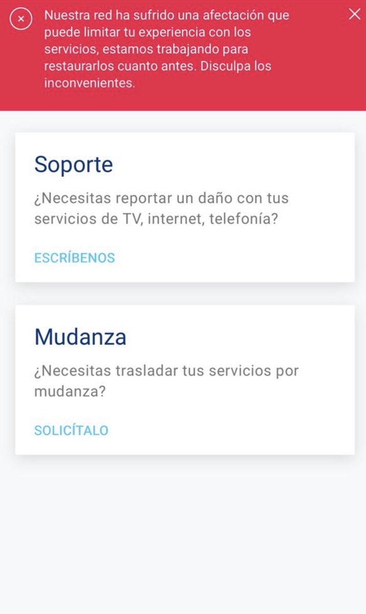 RafaJMarquezP's tweet photo. @TigoPanama llevan todo el fin de semana con este mensaje, no hay Internet, cable ni nada, uno se comunica con uds, y lo único que dicen es el mensaje adjunto, no dicen cuando lo van resolver, en fin mucho que desear la información que dan.. @asepPanama, deben hacer algo. https://t.co/3mIUDhyFyn