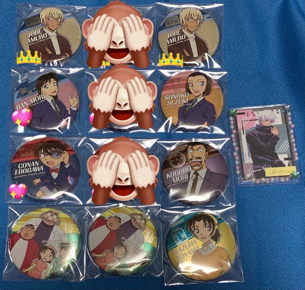 niko_v_'s tweet photo. 交換 譲渡
USJ ユニバ
名探偵コナン コレクタブル缶バッジ

譲
少年探偵団2 小五郎 和葉 園子
💖: 蘭 コナン
👑: 安室2

求
松田 > キッド 赤井

(無印のみ)定価800円+送料

安室👑は松田🍒と交換のみ

土日祝天王寺手渡し
2/23現地手渡し
郵送 https://t.co/BWmPQayx2W