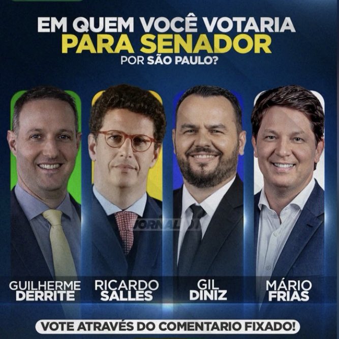 RicardoRoveran's tweet photo. Em quem vc vota para o Senado em São Paulo? https://t.co/U4RQh2Mqzg