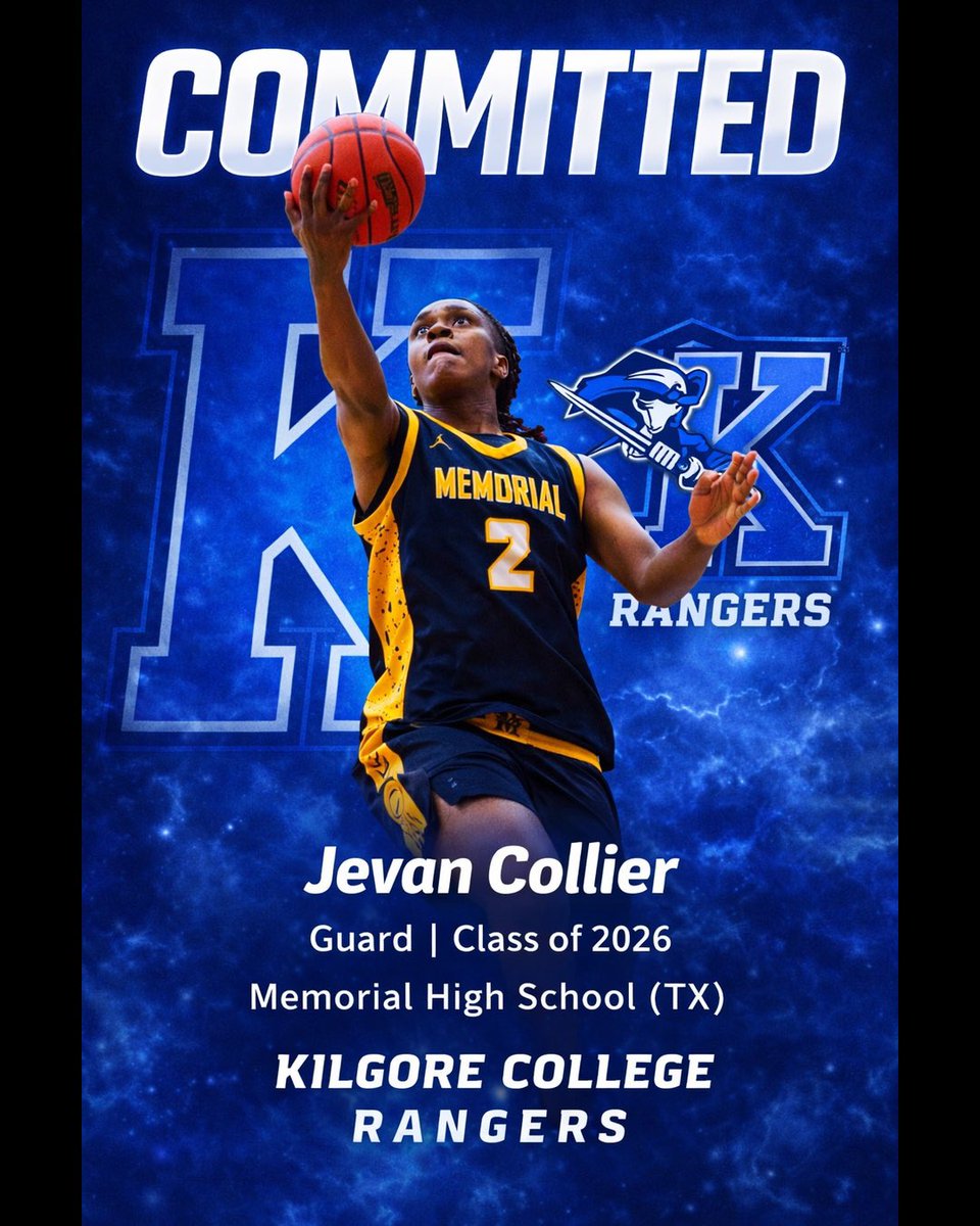 jevancollier_'s tweet photo. I’m excited to announce my commitment to Kilgore College to continue my academic and basketball career. 

Thank you to my family, coaches, and teammates for their support throughout this journey.

#FutureRanger 🏀
#JucoRoute #GirlsBasketball #ClassOf2026 #FutureRanger https://t.co/M8bIupghWW