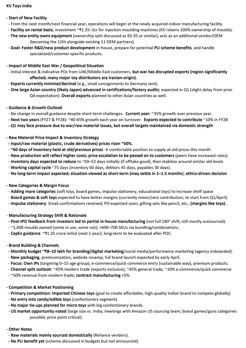 sachprat07's tweet image. Arihant Bharat Connect Conference March '26:

👉Day 2: 

💠KV Toys
💠Justo Realfintech
💠Admach Systems
💠AJC Jewel Manufacturers
💠Gee Limited

#kvtoys #kvtoysindia #admach #admachsystems #justo #ajcjewel #gee #geelimited #bharatconnectconference #arihantcapital