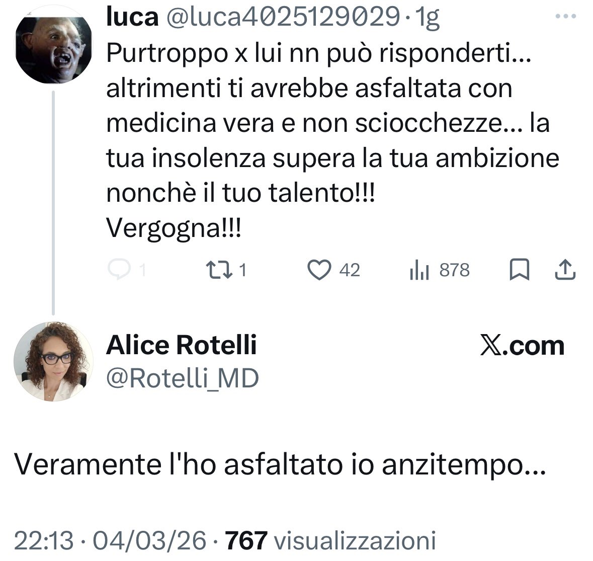 RRomani1973's tweet photo. La storia ricorderà la #Rotelli esattamente così. Quella che si vantava di aver asfaltato il dr. #Stramezzi in coma, quando l’unico asfalto che ha steso è quello della sua stessa fossa etica: un cumulo di polvere sotto i passi di un gigante che lei non arriverà mai a sfiorare. https://t.co/TAfnZ57Qgk