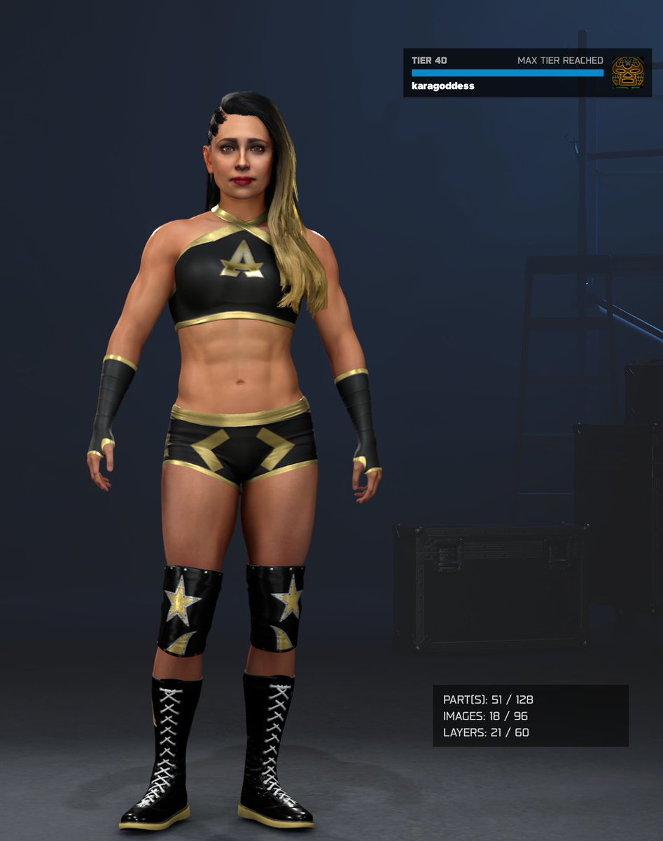 Deadly___Rose's tweet photo. Made some updatesto my Myrise gal: The Archetype - Talia Rain

Figured out how to use the face scan thingy and get it all aligned lol 

Love how she turned out! 

#WWE2K26 #MyRise #WWEGAMES https://t.co/a7S2t5MHSU