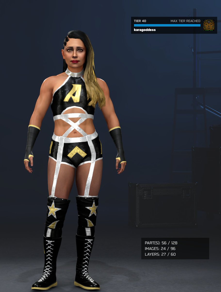 Deadly___Rose's tweet photo. Made some updatesto my Myrise gal: The Archetype - Talia Rain

Figured out how to use the face scan thingy and get it all aligned lol 

Love how she turned out! 

#WWE2K26 #MyRise #WWEGAMES https://t.co/a7S2t5MHSU