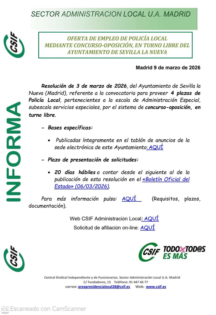 CSIF Ayuntamiento de Madrid tweet media