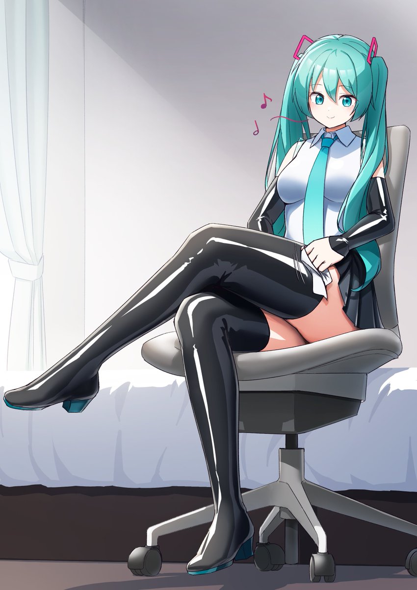 初音ミク 「ミクさんの日でしたのね(再掲」|スパークリング湯豆腐のイラスト