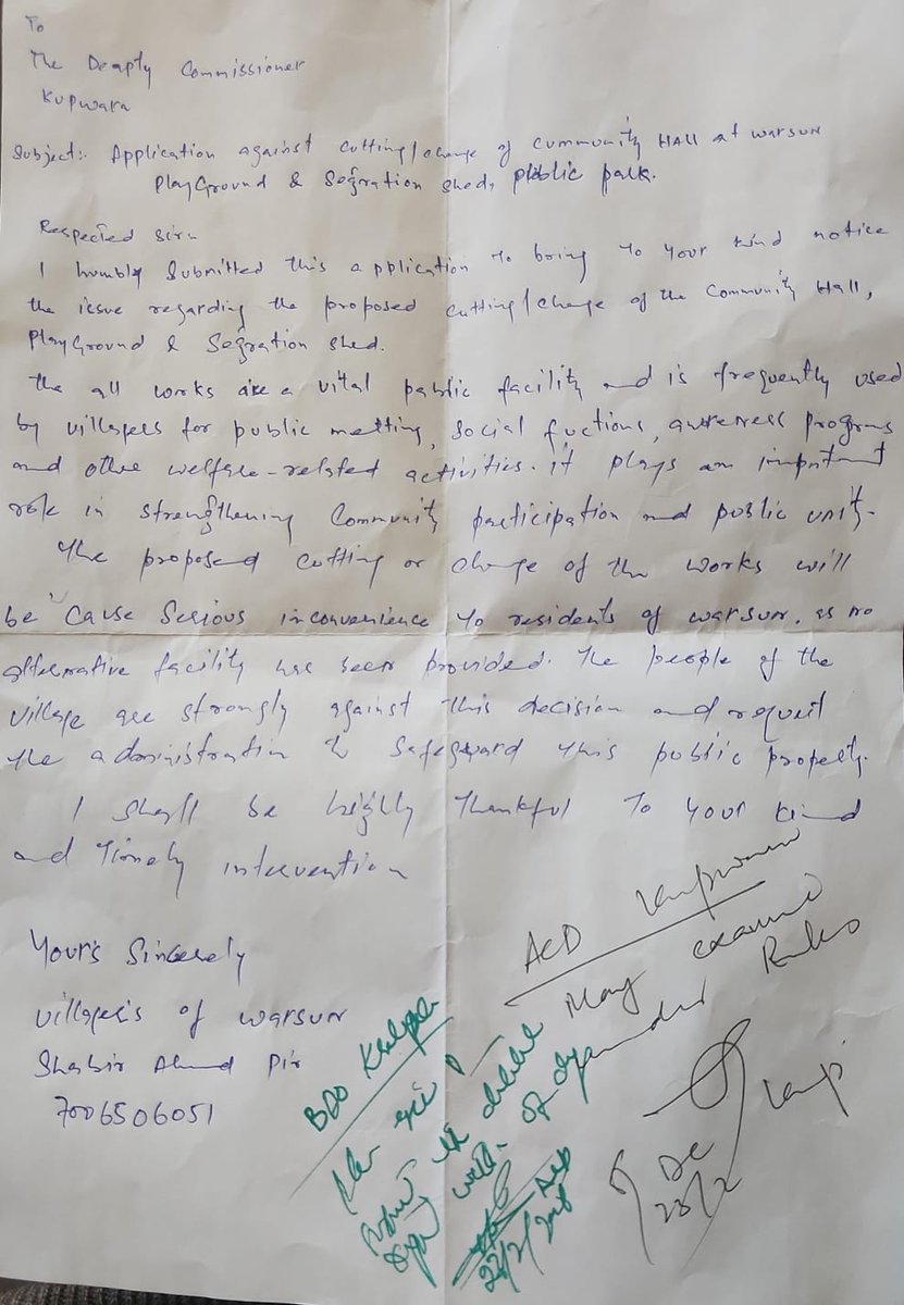 PirShabir9's tweet photo. Urgent Intervention Requested Regarding Diversion of Funds for Community Development Works at Warsun, Kralpora
@hello_anshul @DivComKash @Shrikant_2191 @OfficeOfLGJandK https://t.co/QSYbxWzhg9