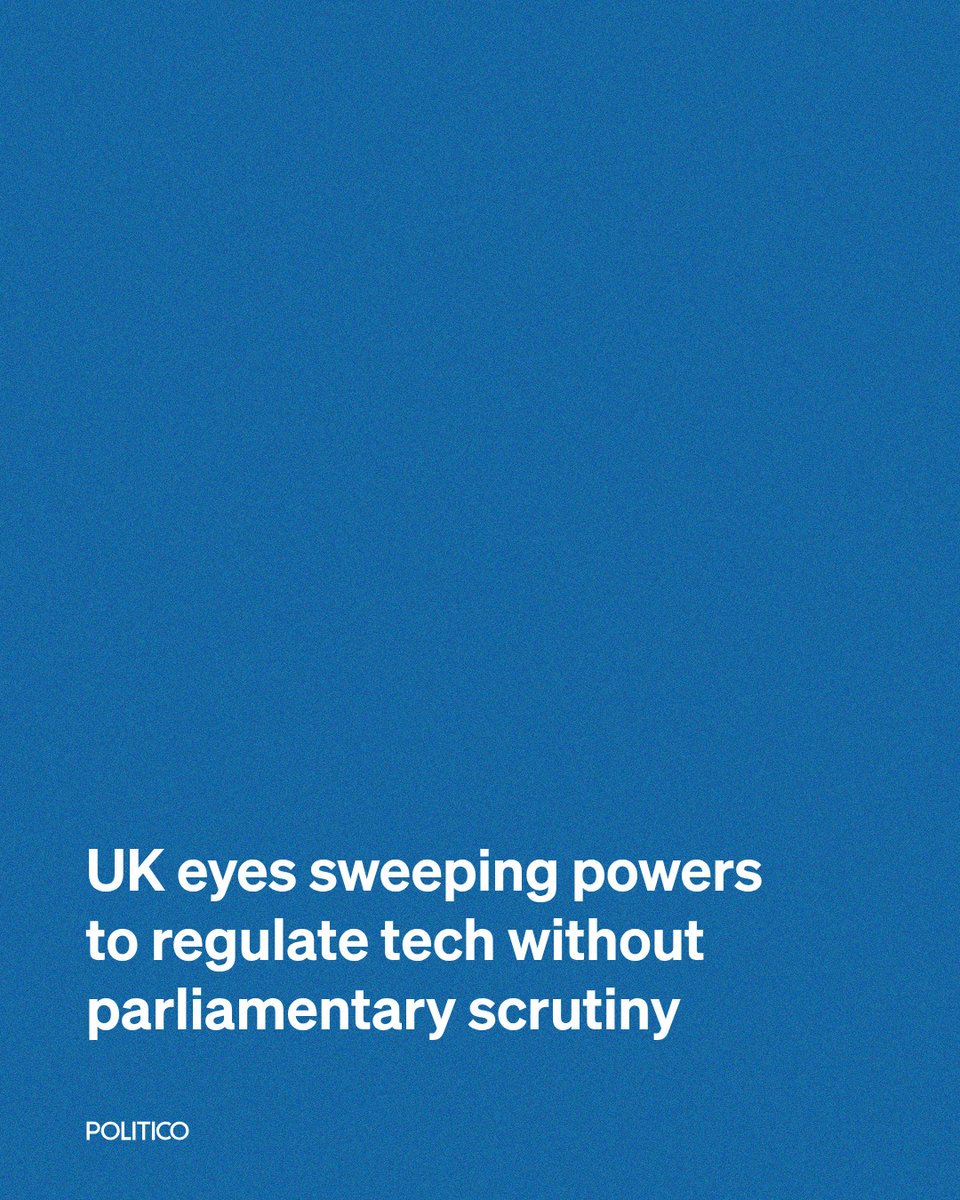 POLITICOEurope's tweet photo. The U.K. government has laid two amendments that would let it update online safety laws without needing to pass primary legislation through Parliament.

That would leave MPs and peers with next to no opportunity for scrutiny.

🔗 https://t.co/Jmops6JCDa https://t.co/1XkCiEW70L