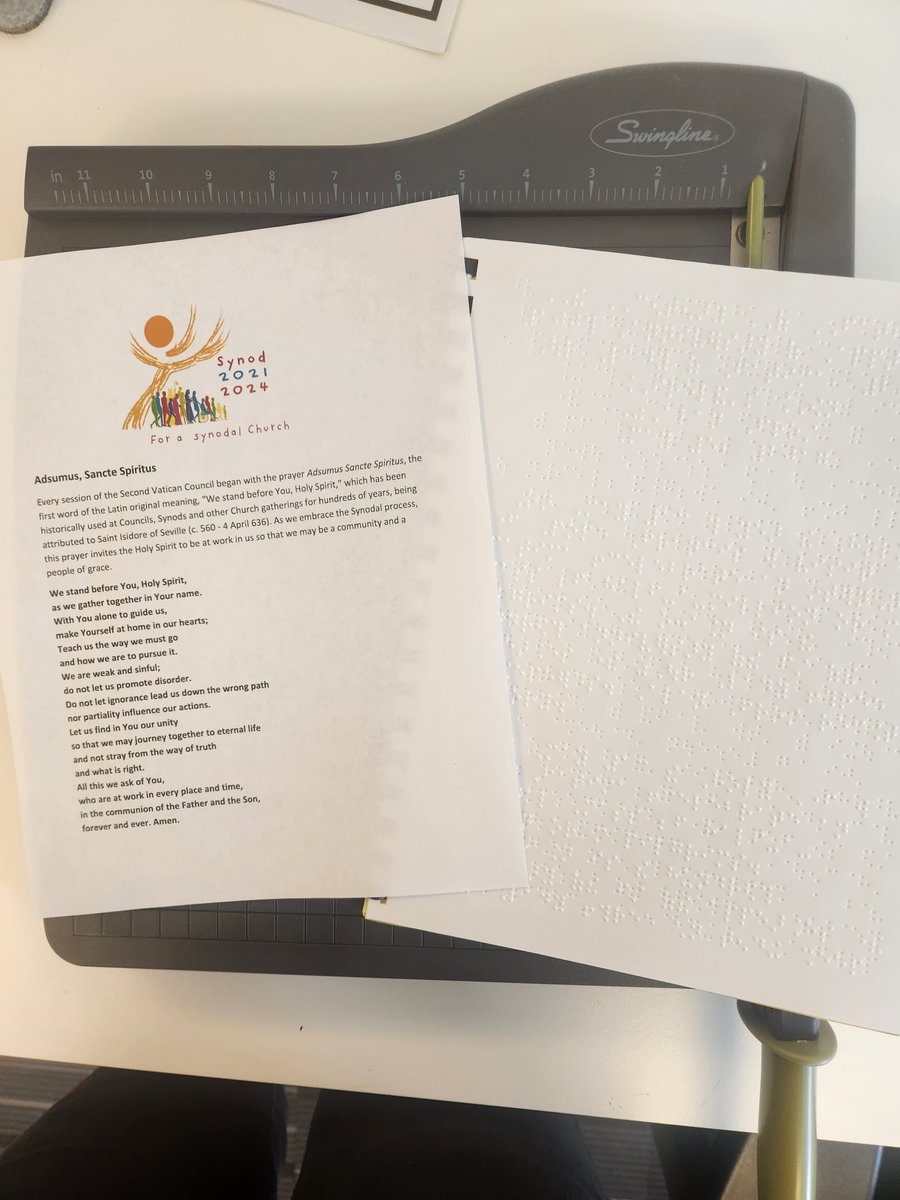 XavierSociety's tweet image. Our #braille client Moira E. in the Bronx is going on a retreat with @CardinalJWTobin at Loyola Jesuit Center this weekend. She even volunteered to serve as a facilitator for the event! We were delighted to make the documents she will be needing #accessible in braille. #CatholicX