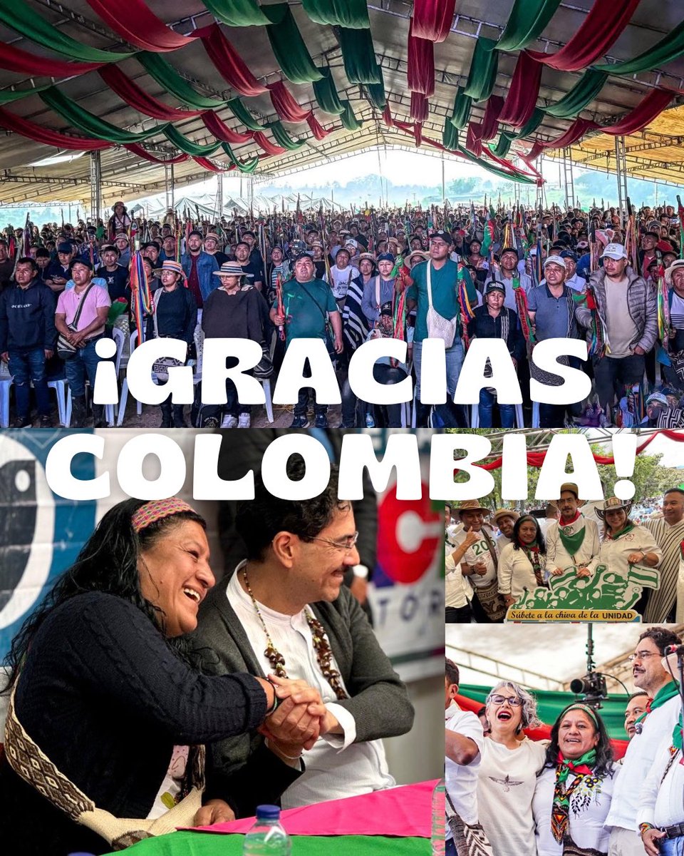 GRACIAS COLOMBIA
¡Las fuerzas progresistas se consolidan hoy como una de las principales fuerzas políticas del país!✊🏽🇨🇴

El Pacto Histórico, con una votación histórica, amplía su representación en el Congreso y reafirma que el camino del Cambio sigue avanzando en Colombia.