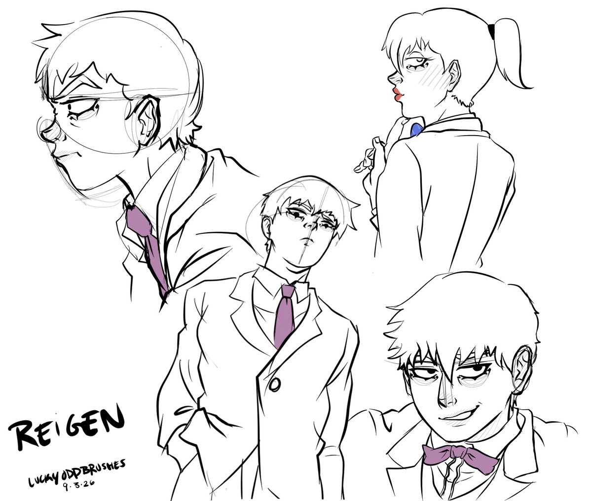 luckyoddbrushes's tweet photo. Reigen sketch :P #reigen #mobpsycho https://t.co/2ukq9TakbQ