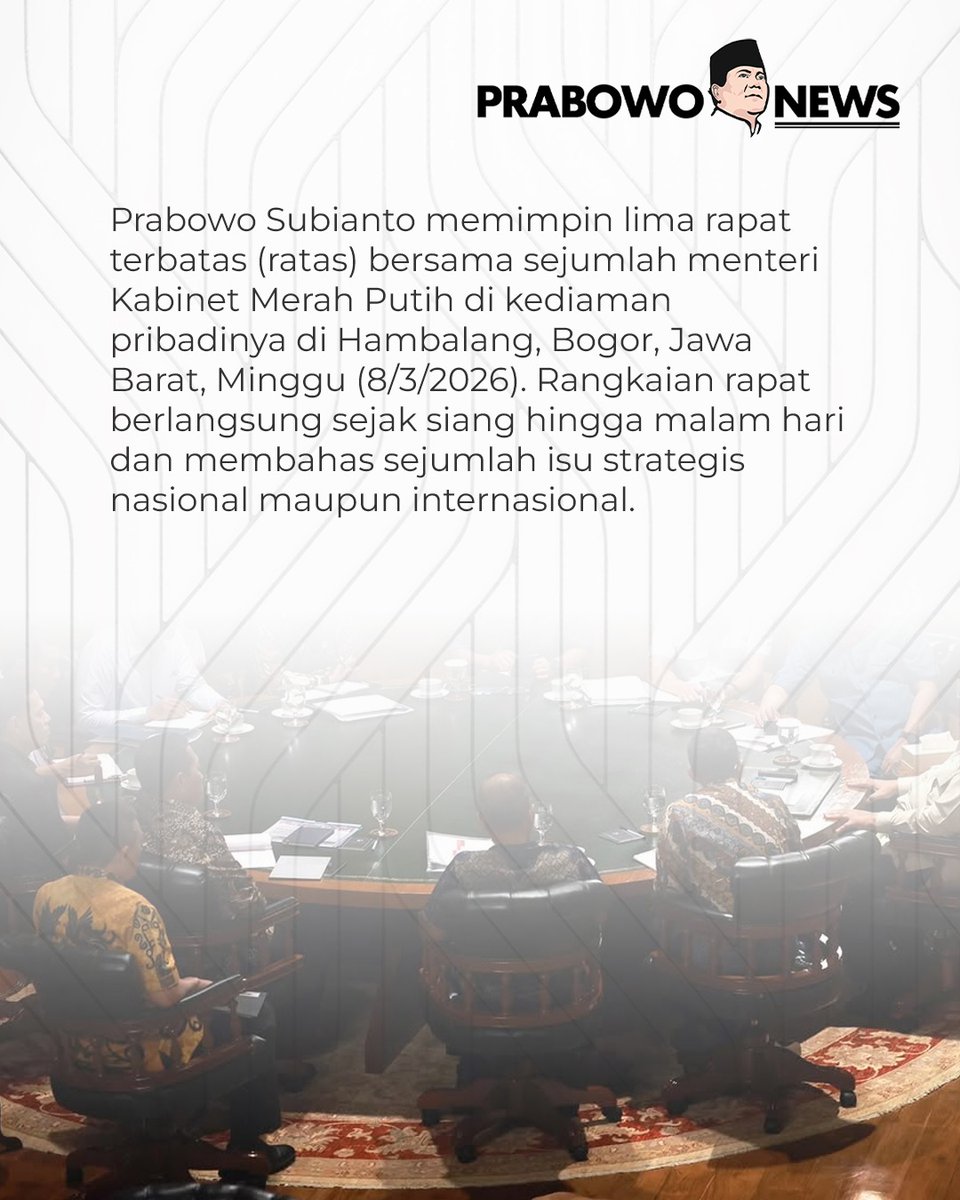 antimuna45's tweet photo. Presiden Prabowo pimpin Ratas 
#gemaramadanwithmoqeel https://t.co/7CulUN4jo6