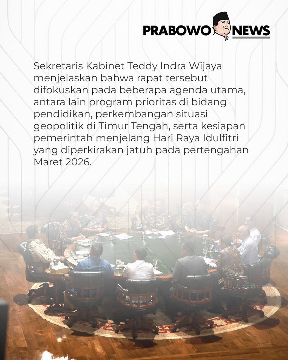antimuna45's tweet photo. Presiden Prabowo pimpin Ratas 
#gemaramadanwithmoqeel https://t.co/7CulUN4jo6