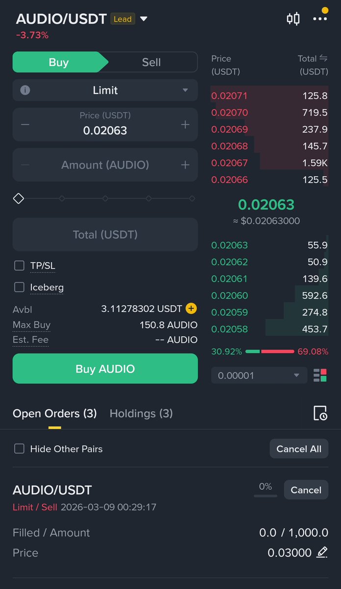 agentwxo's tweet image. Building  AI Binance by AgentWXO The results are already insane — I can just  tell it (even by voice) to place a buy or sell order, and it does it  automatically. No charts, no terminal
Example: "Sell 1000 AUDIO at 0.03 USDT" — done ✅
This is just the start
#AIBinance #AgentWXO