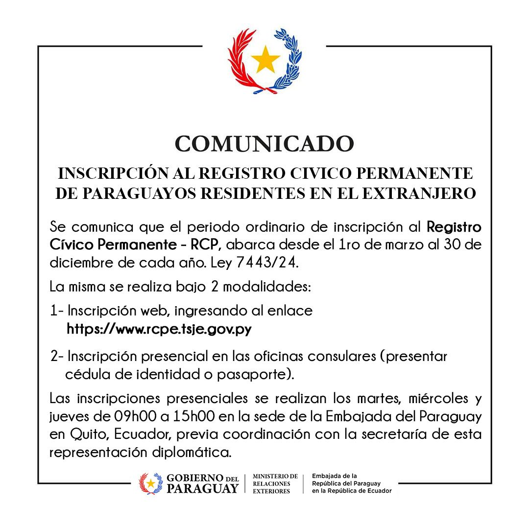 Embajada del Paraguay en Ecuador tweet media