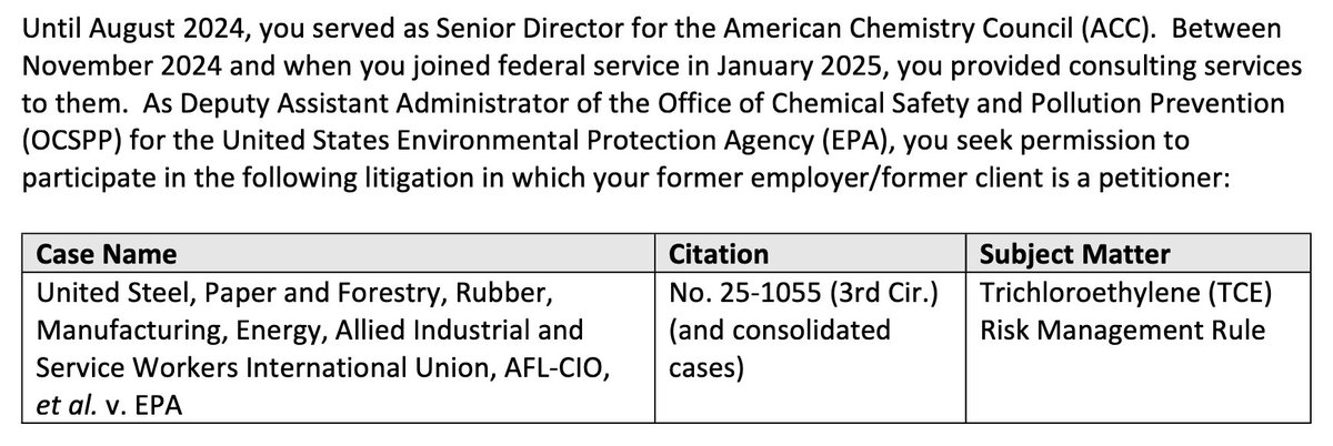KevinBogardus's tweet photo. Over the past year, I have gotten a stack of ethics documents from @EPA under #FOIA

@ellieborst and I sifted through them and found those limits are ending for the industry-tied Trump appointees in the chemicals office

#FOIA4eva https://t.co/0nKLjHAAVY