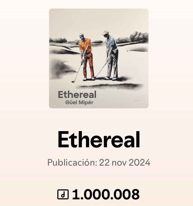 Mi pieza Ethereal ha superado 1.000.000 de reproducciones en Spotify.

Una música pequeña que ha encontrado su camino.

Puedes escucharla en tu plataforma favorita.

—

Ethereal
1M Spotify streams.

#PianoMusic
#Neoclassical
#AmbientMusic