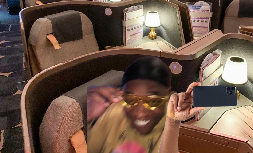 Hadjar : wow guys you have a fast car 

Kimi : yeah i know but bro Ferrari is fast as well

Hadjar : ahh i think you guys will beat them , you have two races less now since Jeddah and Bahrain WILL BE CANCELLED 

The guy behind them in the plane