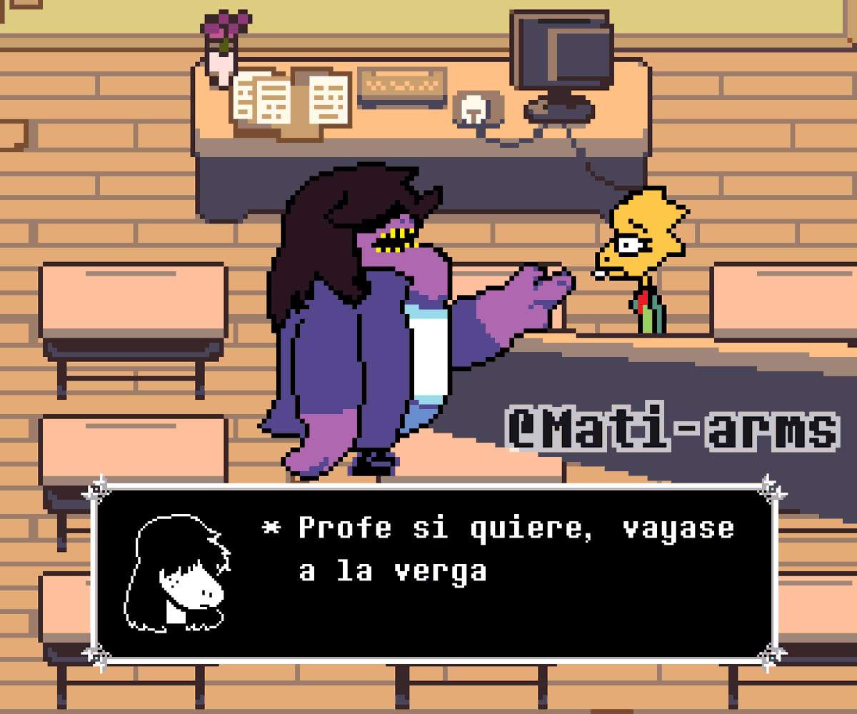 Susie al inicio del capítulo 1 

#deltarune #deltarunememe #meme #pixelart #aseprite