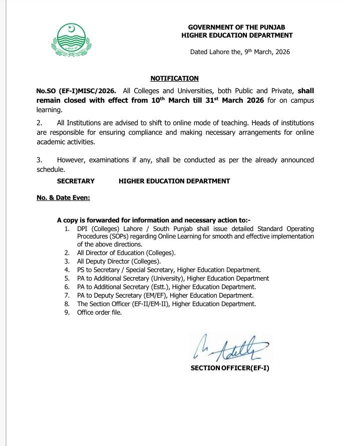 Higher Education Department Punjab tweet media