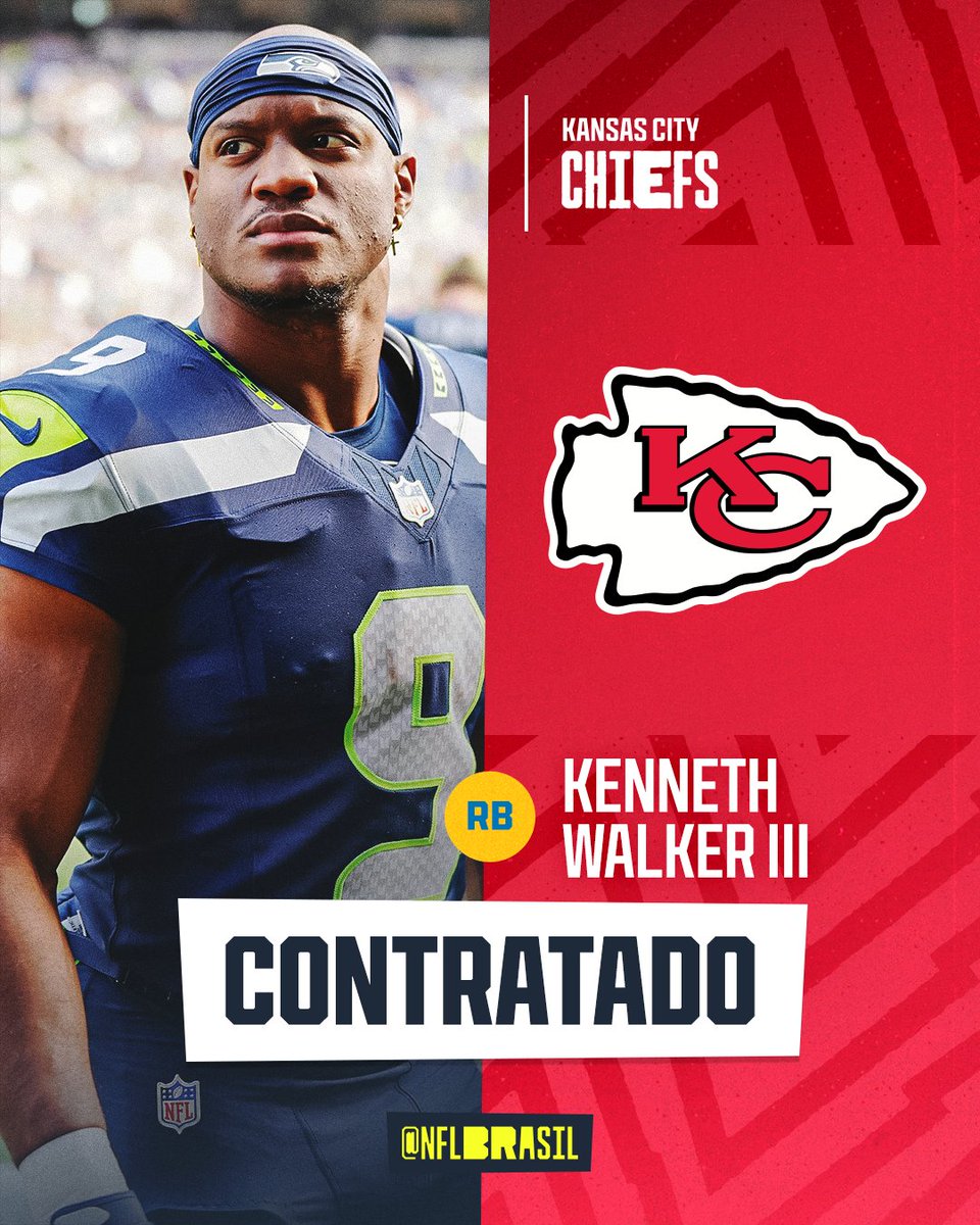 O MVP DE CASA NOVA! 

Atual campeão e MVP do Super Bowl, RB Kenneth Walker está assinando com o Kansas City Chiefs.