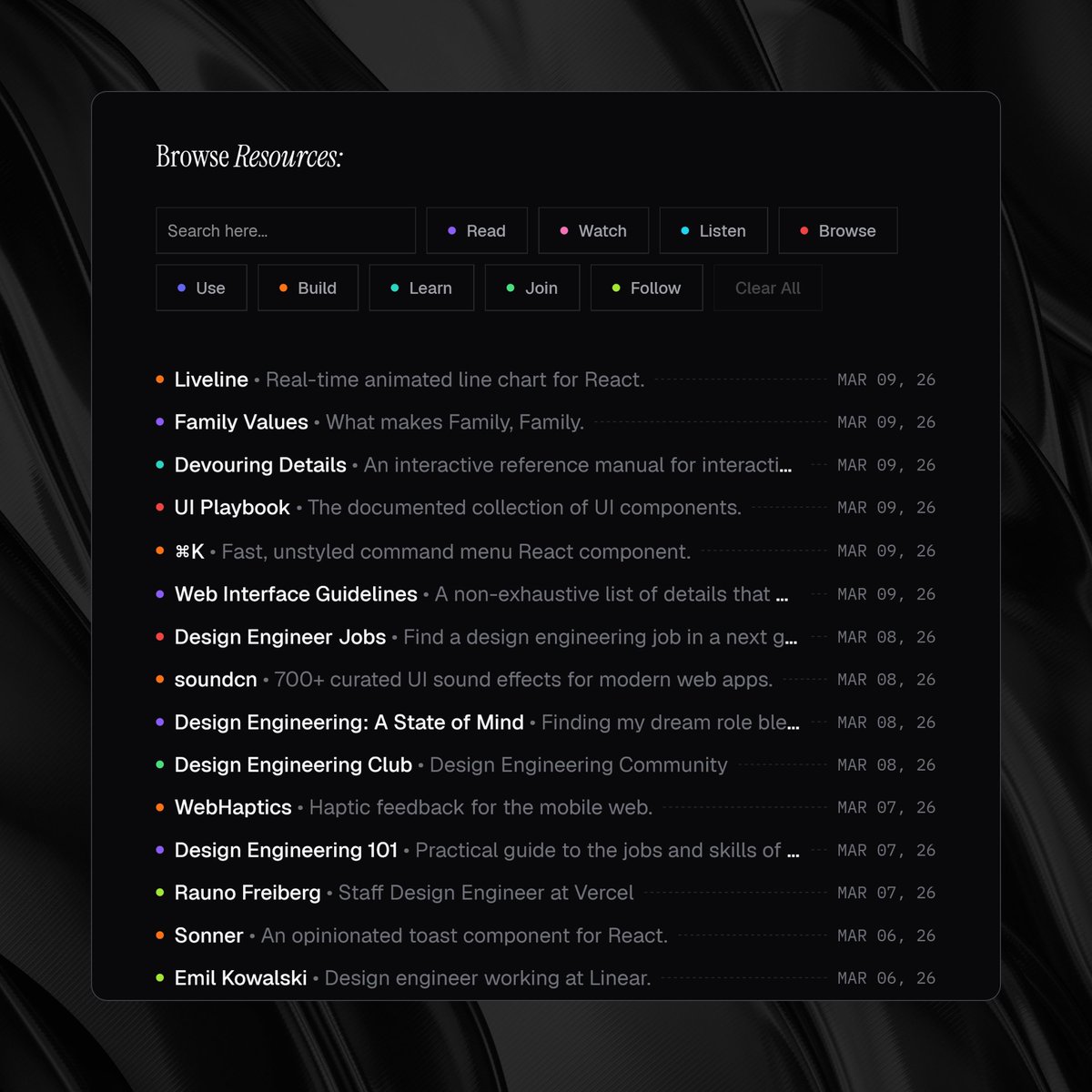 Introducing DesEngs ✺

An ever-growing, curated collection of resources for design engineers.

→ desengs.com