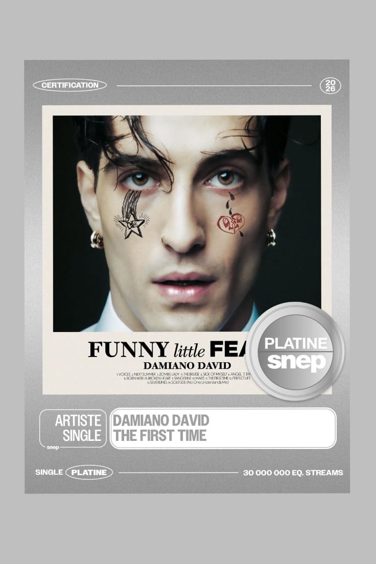 Mamaskinandmore's tweet photo. Il singolo "The First Time" di Damiano David è stato certificato disco di Platino in Francia per aver ottenuto 30.000.000 di streams. #mamaskinandmorefanclub #maneskinfanclub #maneskin #damianodavid #thefirsttime @daviddamiano99 https://t.co/SIhrAcWG5k