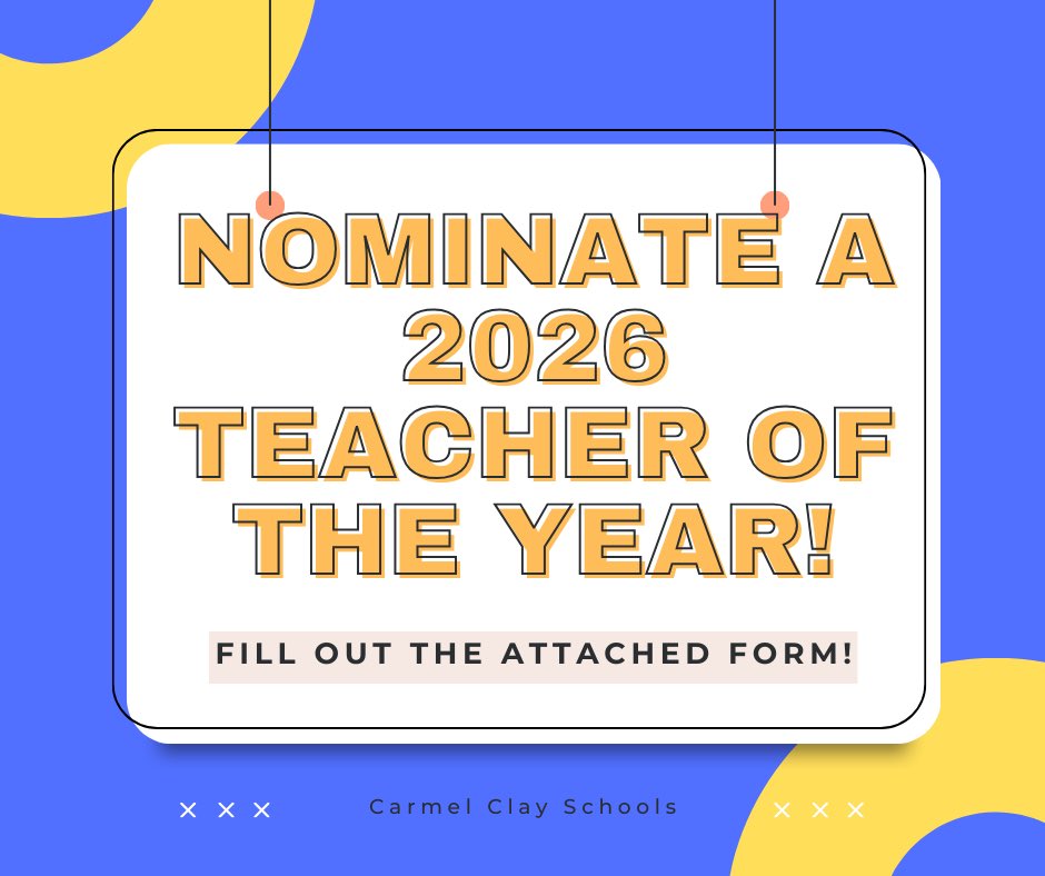 Use this form!: docs.google.com/forms/d/e/1FAI… 
Nominations are accepted through midnight on Sunday, March 15, 2026. One representative is selected to be recognized by the Indiana Department of Education. Students, parents, and colleagues are all welcome to nominate educators!