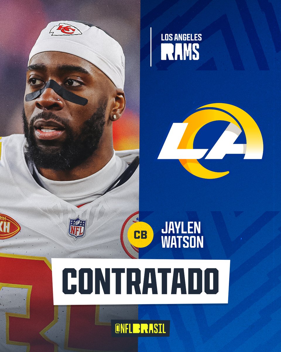 NFLBrasil's tweet image. O Los Angeles Rams contratou o CB Jaylen Watson, ex-Chiefs, por 3 anos valendo US$ 51 milhões (US$ 34 milhões garantidos).

(via @rapsheet)