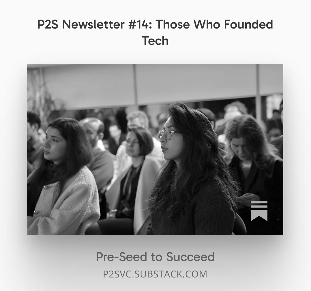 Our latest P2S newsletter, Those Who Founded Tech, is live.

We asked our female colleagues how they broke into venture capital - and what they’ve learned along the way. Worth the read 👇

p2svc.substack.com/p/p2s-newslett…