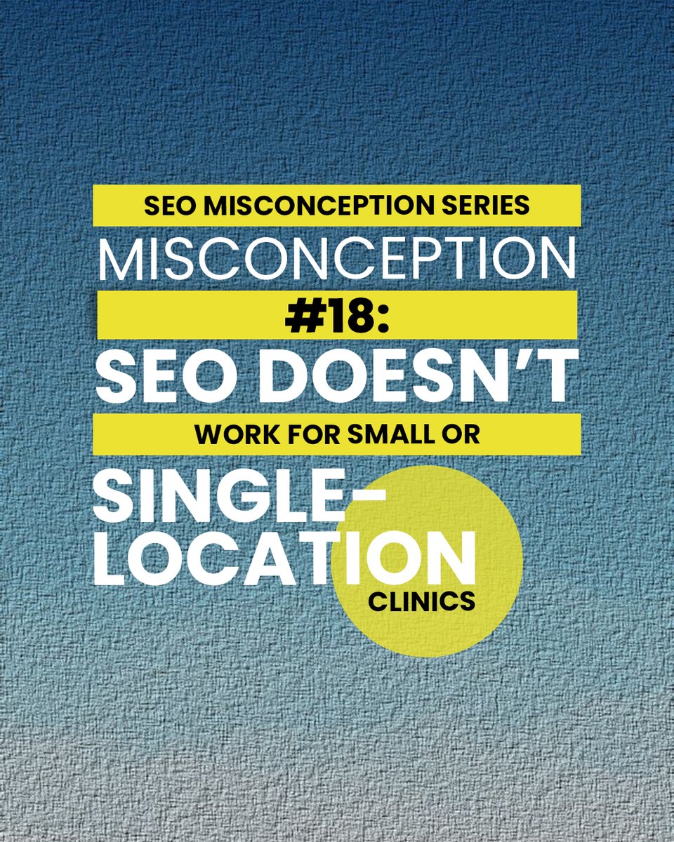 Globalwork_01's tweet photo. SEO Misconception #18:"SEO doesn't work for small or single-location clinics."
Wrong. Here's the truth 👇
1/ Local SEO rewards relevance, not size. Single-location clinics with focused local SEO 
📧 DM Us Now! https://t.co/2VBc3hDK46
#SEO #HealthcareSEO #LocalSEO #ClinicMarketing https://t.co/eUZApqvnSK