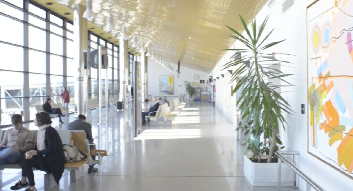 Una terminal con mucha luz natural y que ahora es más oscura al taparla la DutyFree y la publicidad en los cristales, por no mencionar que ahora la publidad que han puesto en parte de las pasarelas, ya no te permite ver hacia afuera.

Poco a poco vamos como los ratones, siguiendo