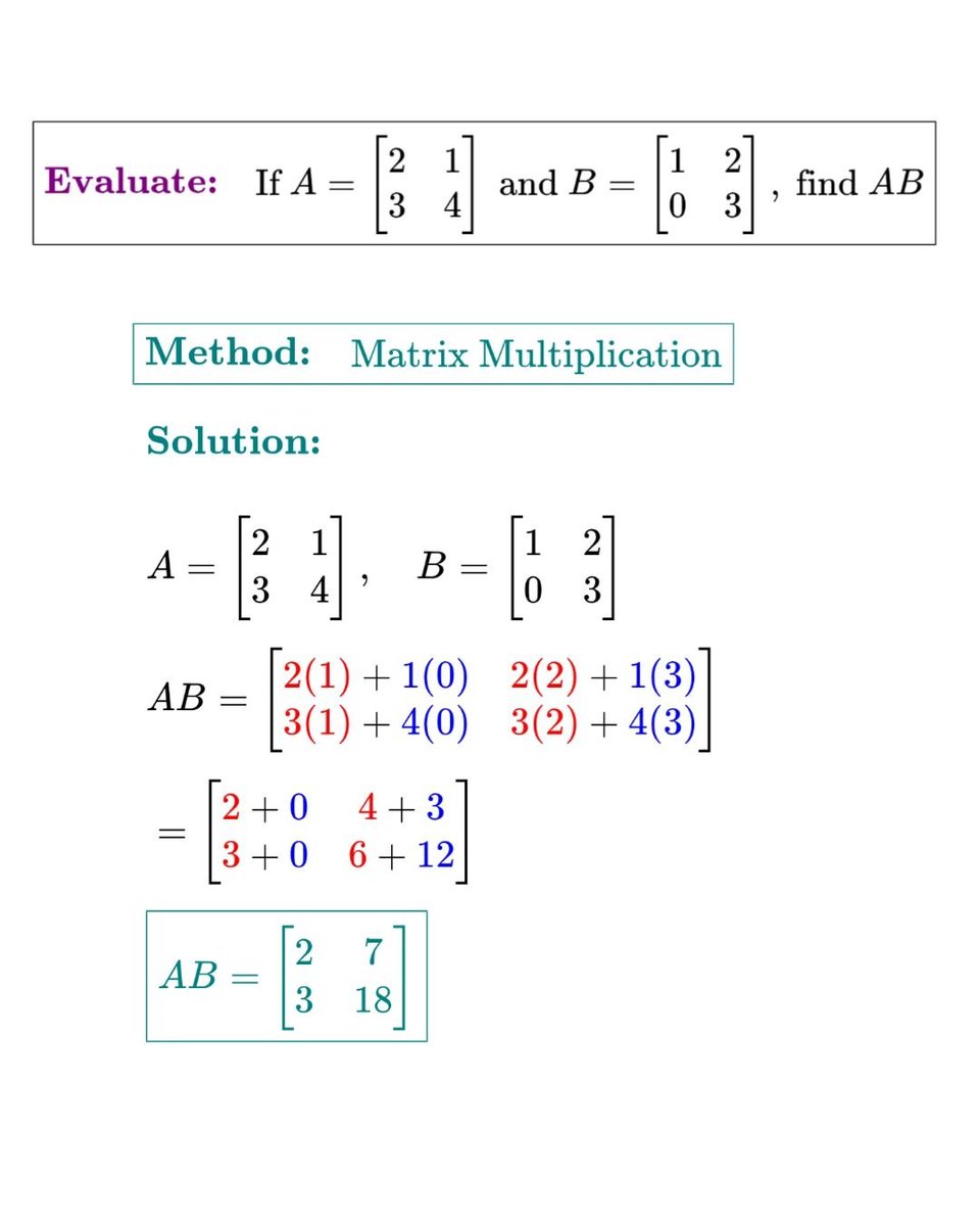 mathhub_vn's tweet photo. Matrix Multiplication https://t.co/KRT2sUO3l3