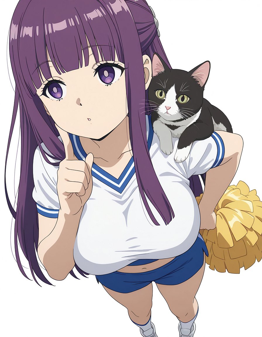 フェルン 「猫とチアリーダーフェルン」|pico wanのイラスト
