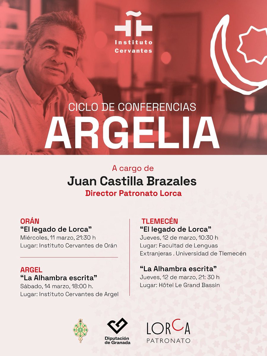 juancastilla_br's tweet photo. Marcho a Argelia con Federico y la Alhambra
#patronatolorca
#diputacióndegranada
#institutocervantes
#universidadtlemecén
#federicogarcíalorca
#alhambra
#conferencias
#orán
#tlemecén
#argel
#granada
#argelia
#españa https://t.co/3yfvfnpbTZ