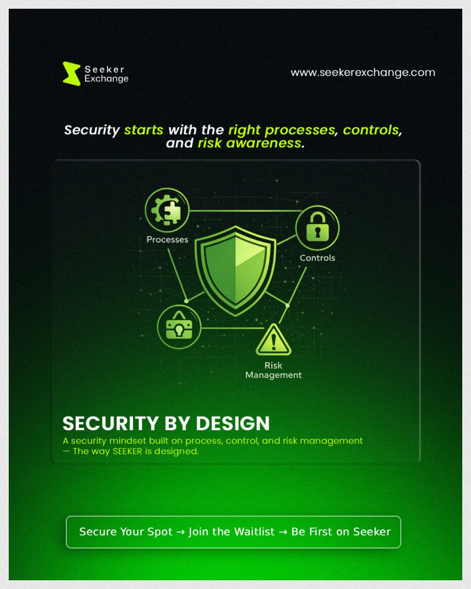seeker_exchange's tweet photo. Most platforms build for convenience first and "patch" security later. 
At Seeker Exchange, we believe you shouldn't have to choose between accessibility and safety; integrating the right processes and controls into every layer
Follow to learn more. #seekerexchange #cryptoafrica https://t.co/HVckA8l5lq